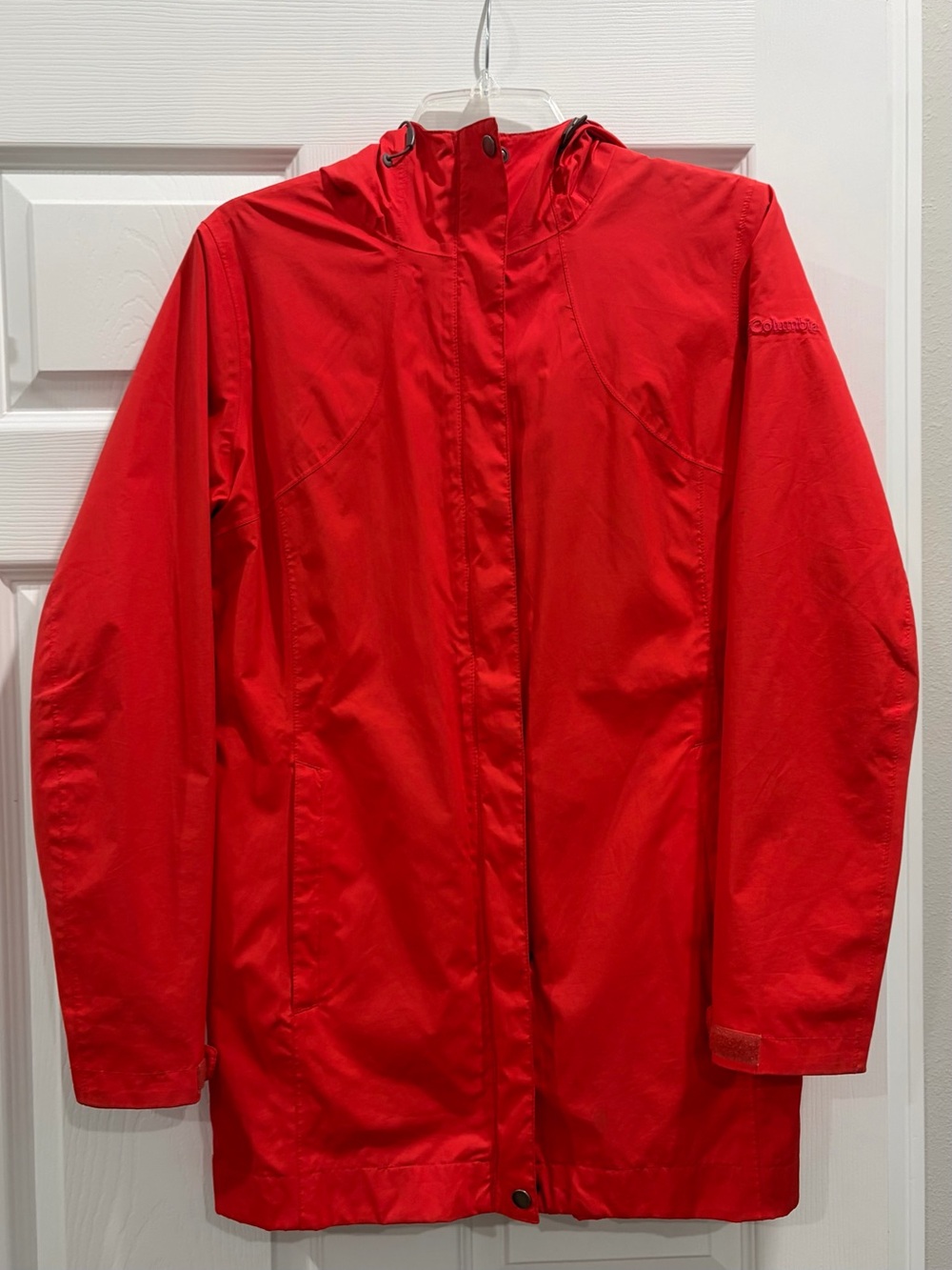 Columbia Women's Bright Red Hooded Raincoat